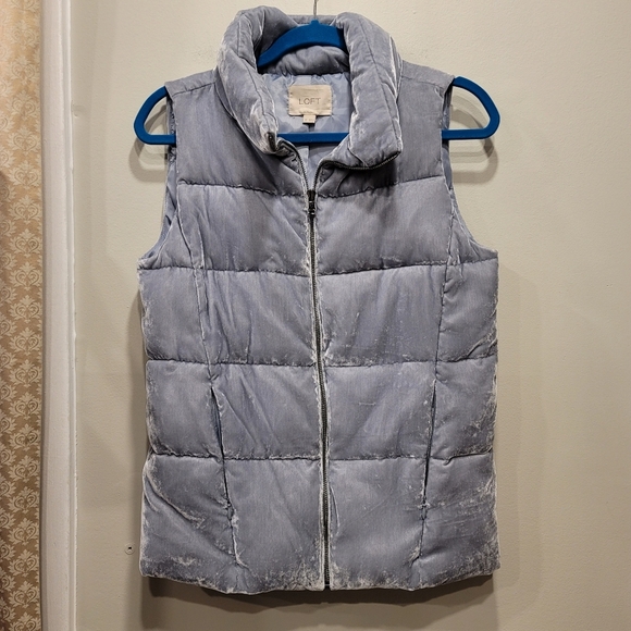LOFT Velvet Puffer Vest - XS - Picture 1 of 7